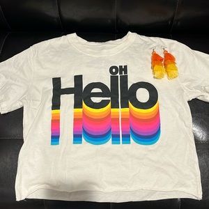 Cute T-Shirt & Earrings Size Small